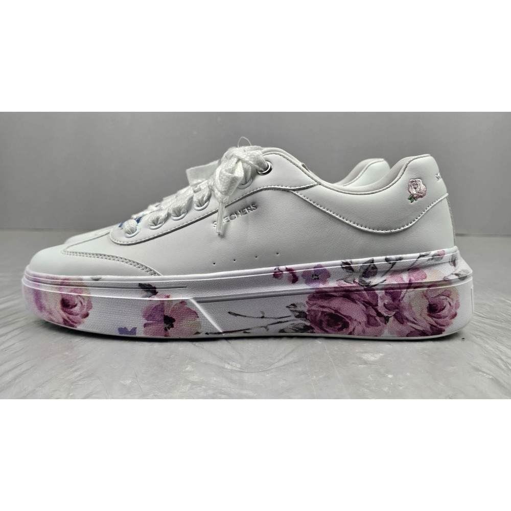 Skechers Cordova Sneakers Womens 11 White Classic Washble Lace Up Painted Floral
